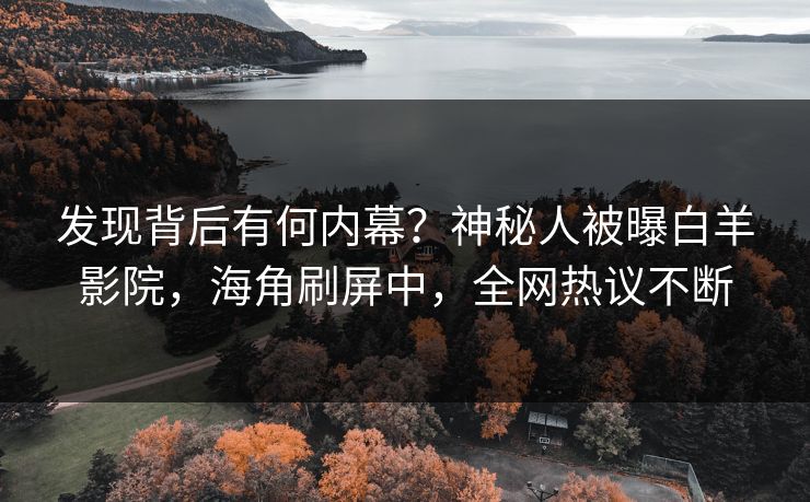 发现背后有何内幕？神秘人被曝白羊影院，海角刷屏中，全网热议不断