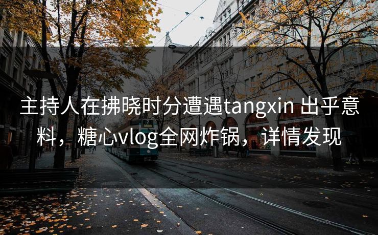 主持人在拂晓时分遭遇tangxin 出乎意料，糖心vlog全网炸锅，详情发现